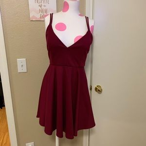 Burgundy Skater Dress